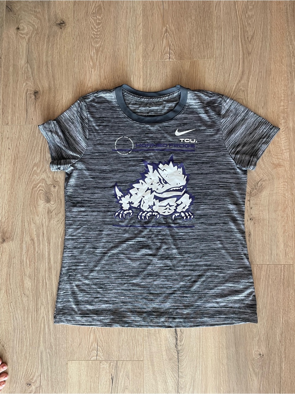 Nike Heather Gray Black Trim Performance Tee